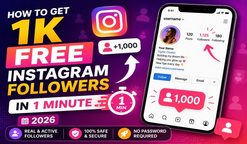 Get 1K Free Instagram Followers in 1 Minute